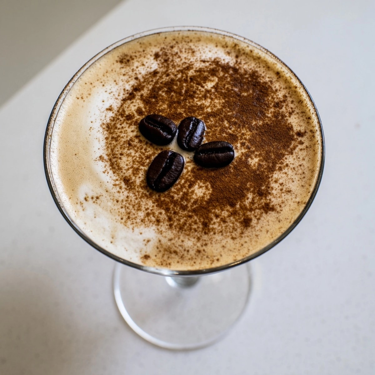 Making a delicious Pumpkin Spice Espresso Martini with coffee beans and festive spices.