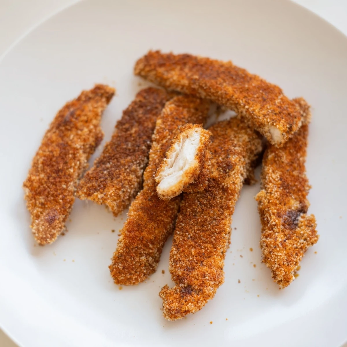Mouthwatering image of fried or oven-baked crispy chicken, ready to be served hot.