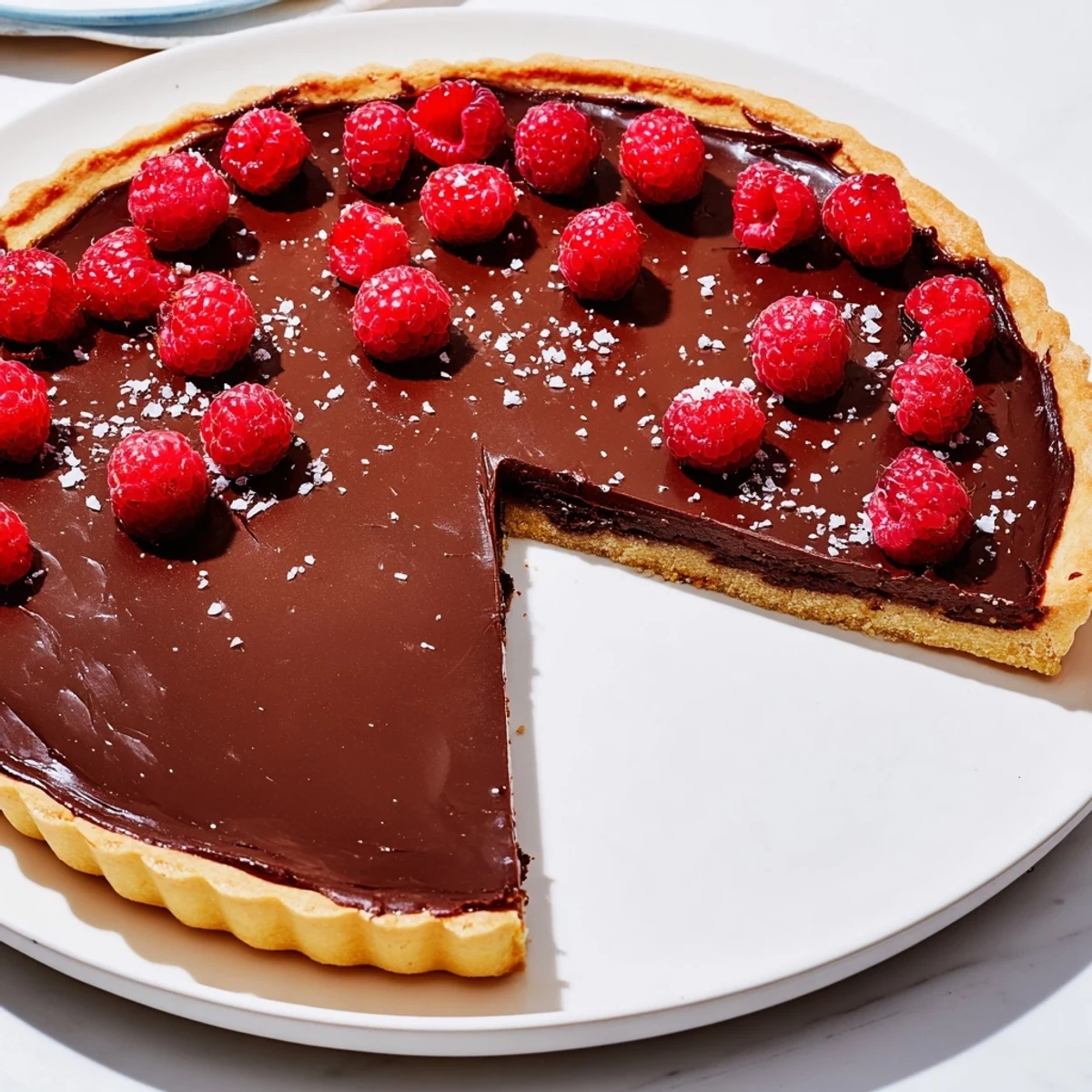 This homemade chocolate ganache tart, perfect dessert, evokes a velvety texture, ideal for special occasions.