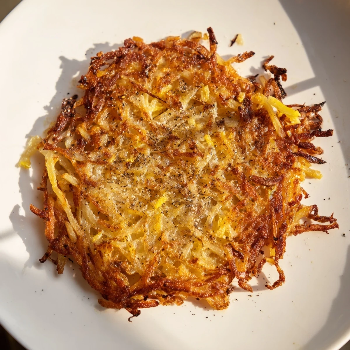 Imagine a stack of warm, savory potato latkes, with a beautiful golden-brown crust.