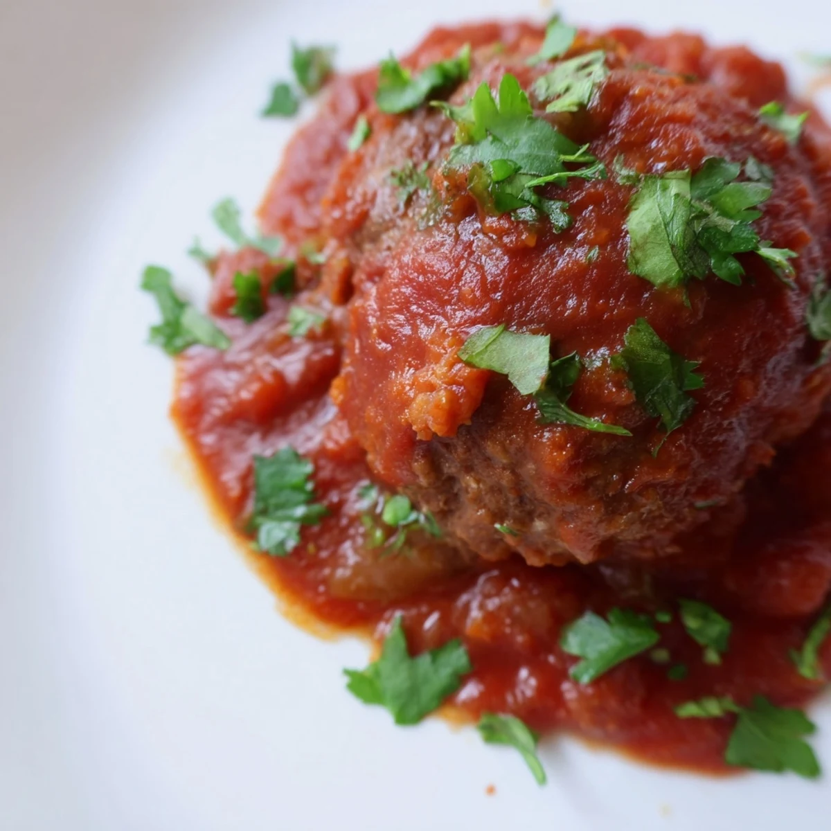 Tender Spicy Lamb Merguez Meatballs topped with fresh cilantro, served over fluffy couscous for dinner.