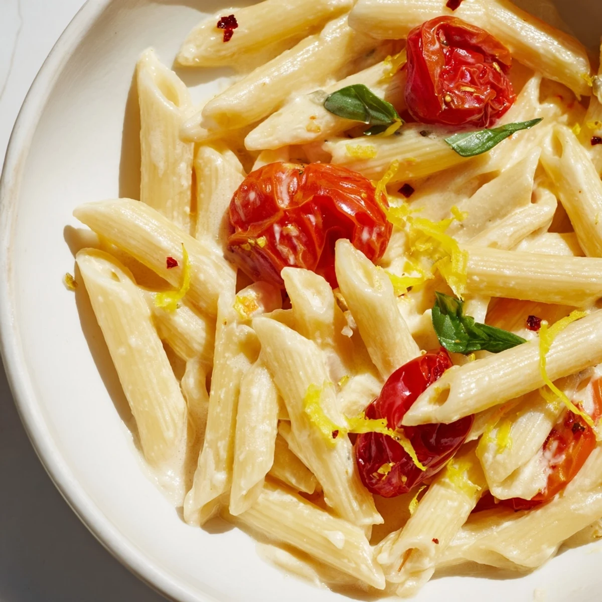 Serve this baked feta pasta with al dente penne, a creamy tomato sauce, and a crisp Sauvignon Blanc for a cozy, flavorful dinner.