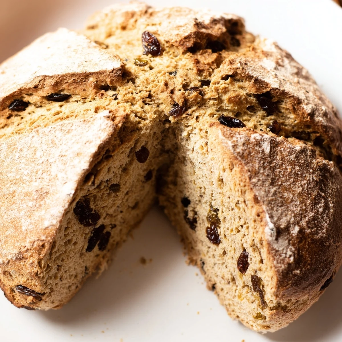 Whole Wheat Irish Soda Bread cooling on a wire rack, featuring a deep X cut on top and a buttery finish.