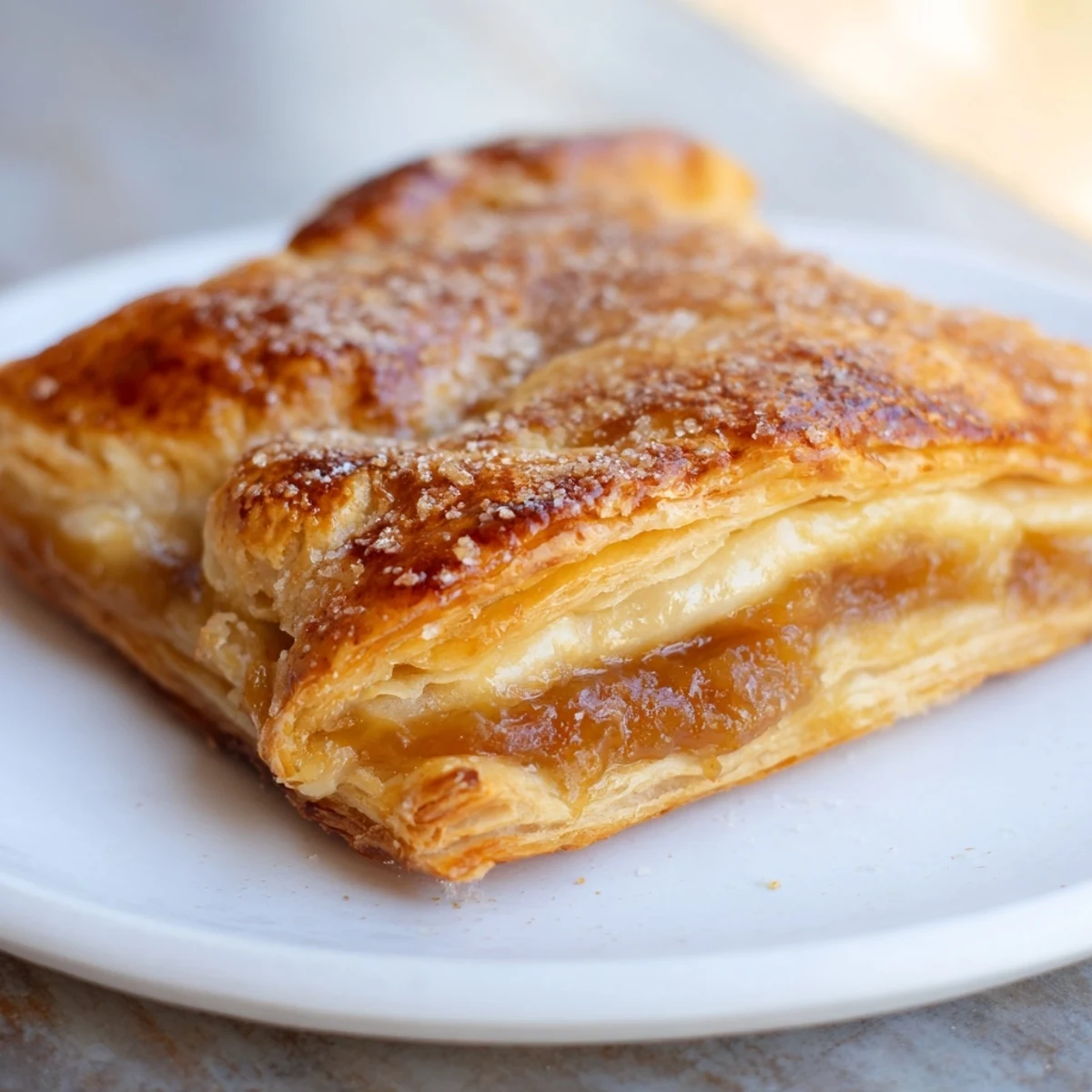 Warm Latin American dulce de leche pastries drizzled with chocolate on wooden board