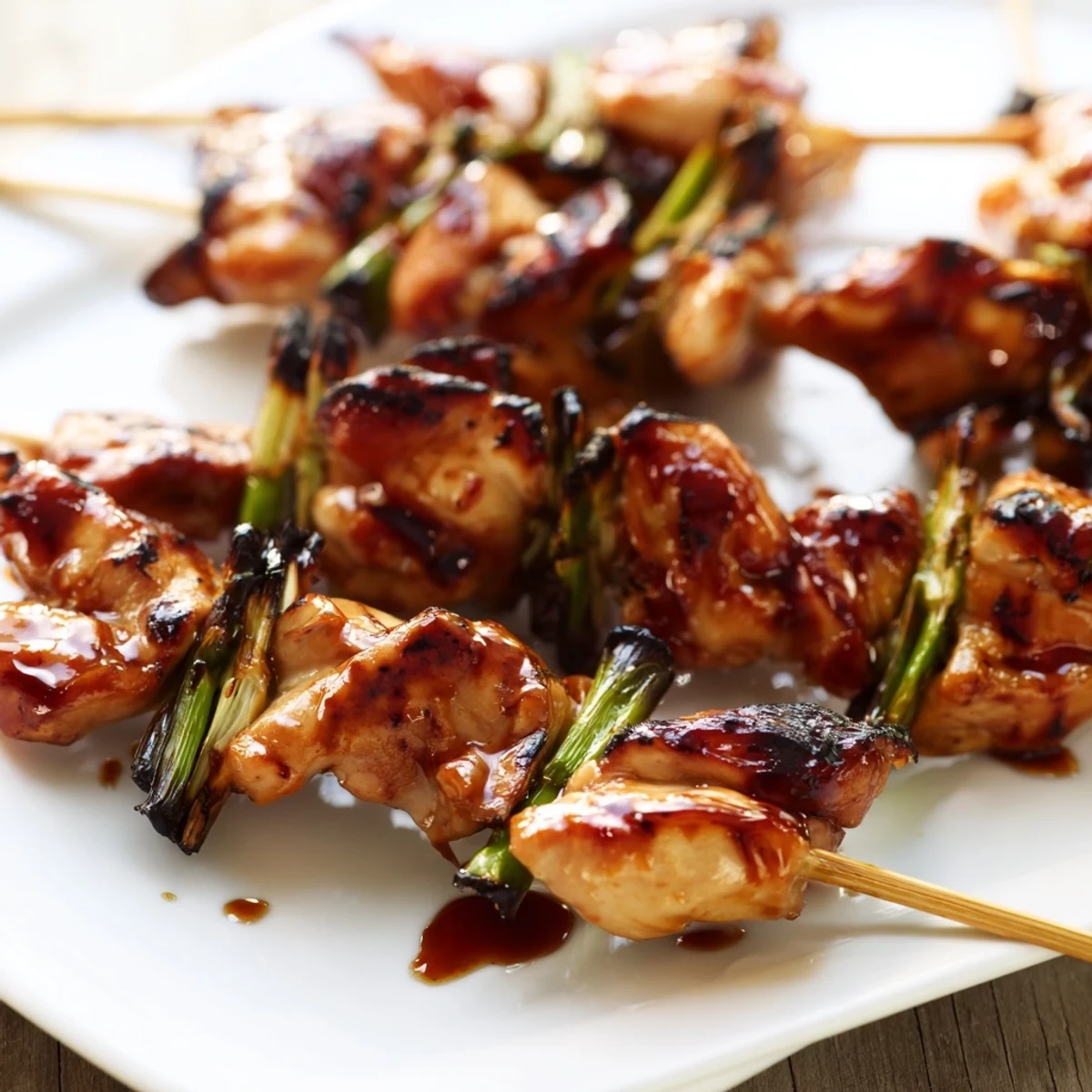 Grilled Japanese Chicken Yakitori Recipe with savory-sweet glaze, served alongside steamed rice