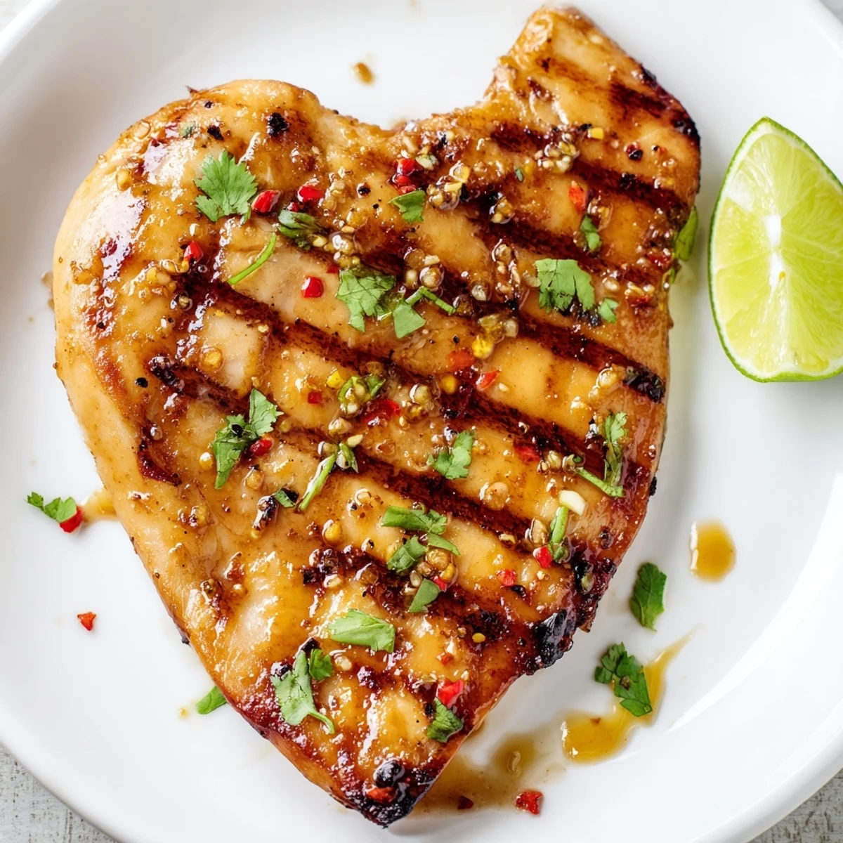Key West Grilled Chicken With Tropical Citrus Marinade sizzling with charred grill marks
