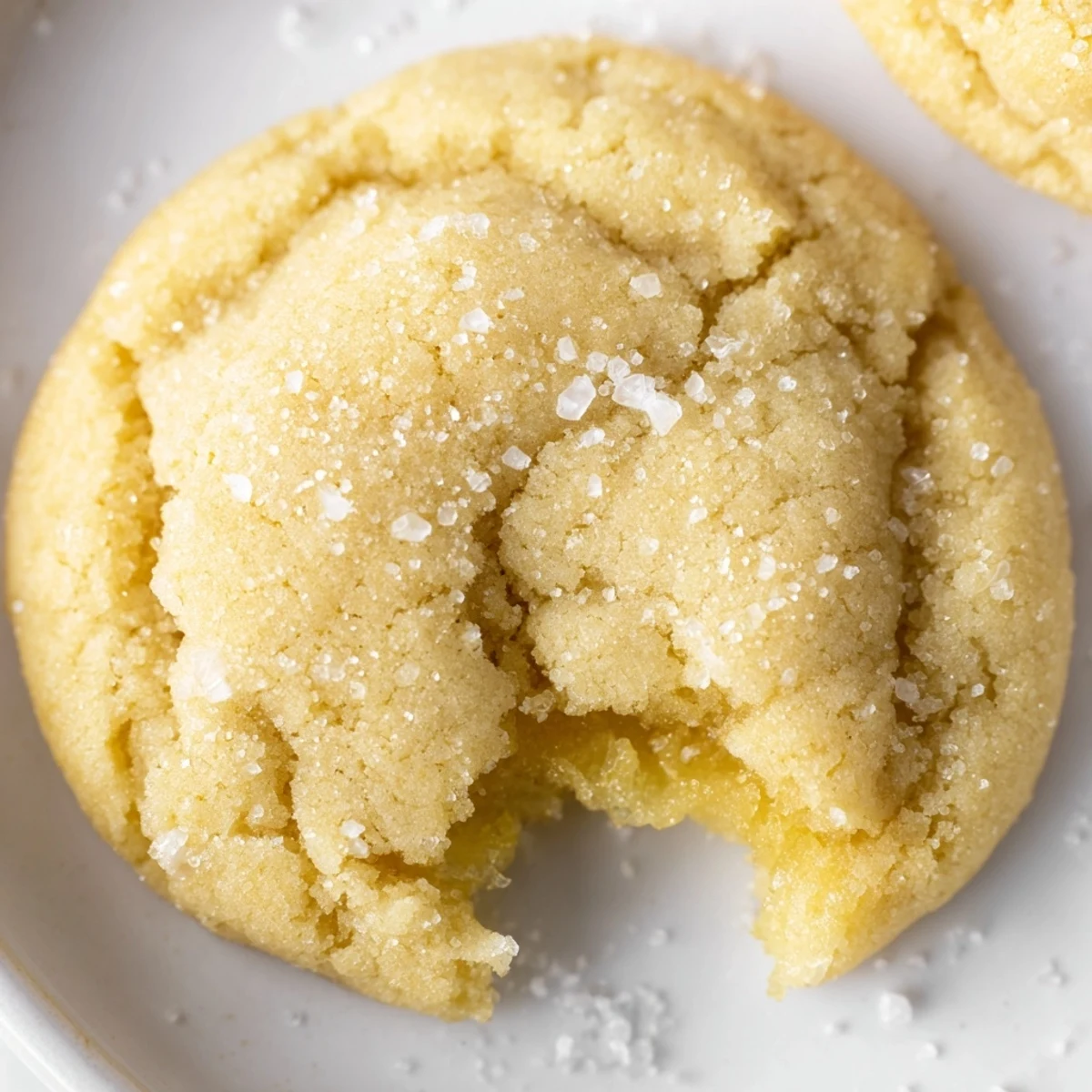 Soft Chewy Lemon Cookies cooling on a wire rack, sugary edges glistening