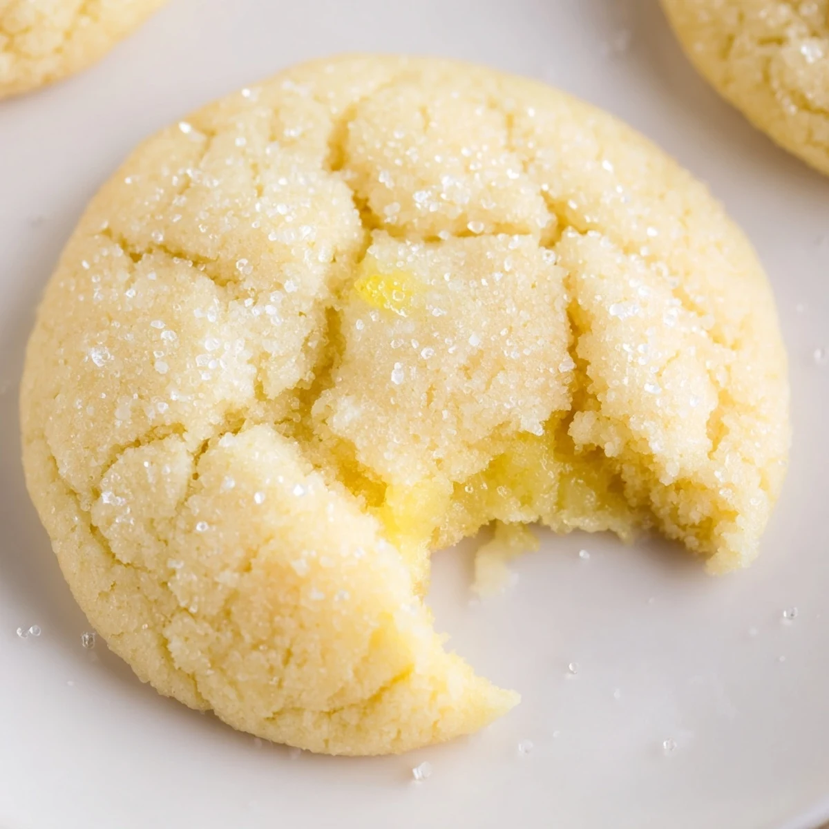 Fresh-baked Soft Chewy Lemon Cookies with tender centers and sparkling sugar coating