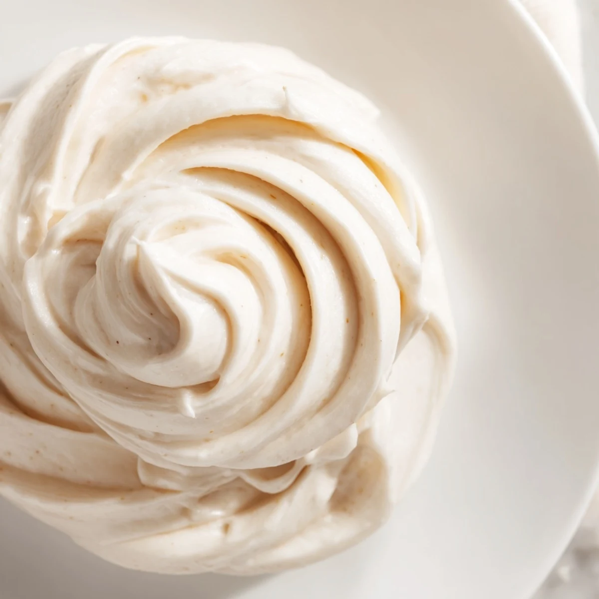 Creamy Italian Meringue Buttercream swirled onto a golden layer cake