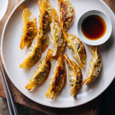 Close-up of vegan Crispy Rice Paper Dumplings filling steaming; ready to delight as an appetizer.